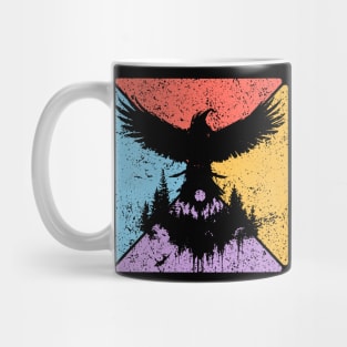 Raven Tribal Pop Art – Mystical Gothic Bird Design Mug